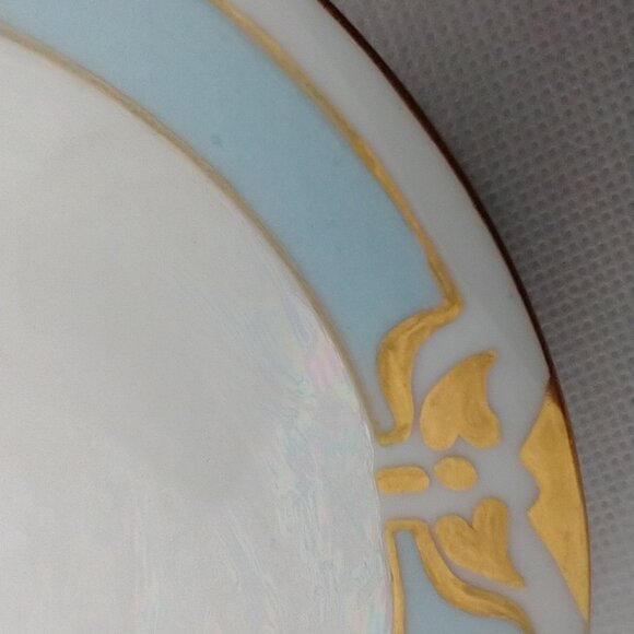 VTG Thomas Bavaria J.O'B. Decorative Small Plate -Blue w/Gold Trim - Lusterware - Picture 4 of 13